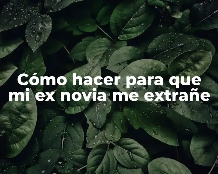 Cómo hacer para que mi ex novia me extrañe