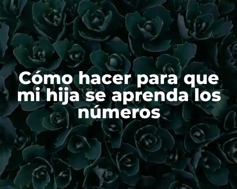 Cómo hacer para que mi hija se aprenda los números