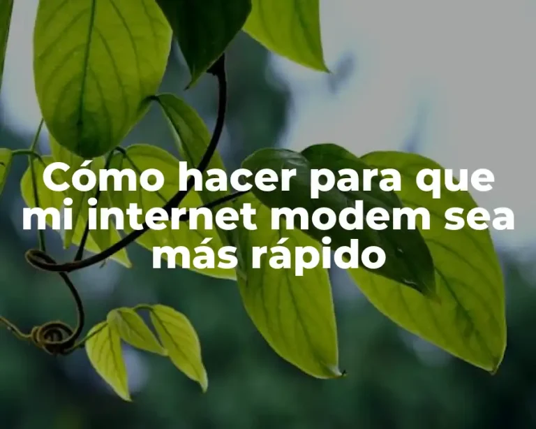 Cómo hacer para que mi internet modem sea más rápido