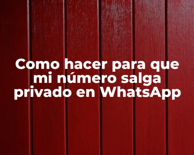 Como hacer para que mi número salga privado en WhatsApp