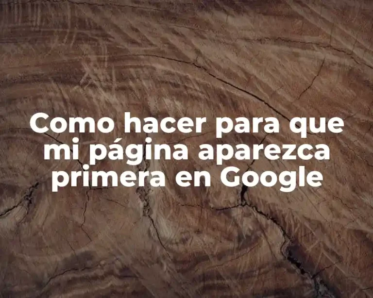 Como hacer para que mi página aparezca primera en Google