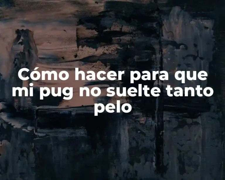 Cómo hacer para que mi pug no suelte tanto pelo