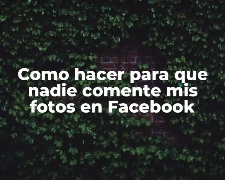 Como hacer para que nadie comente mis fotos en Facebook