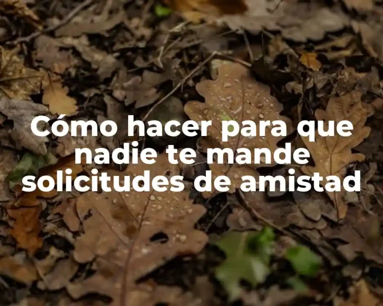 Cómo hacer para que nadie te mande solicitudes de amistad