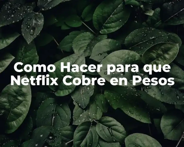 Como Hacer para que Netflix Cobre en Pesos