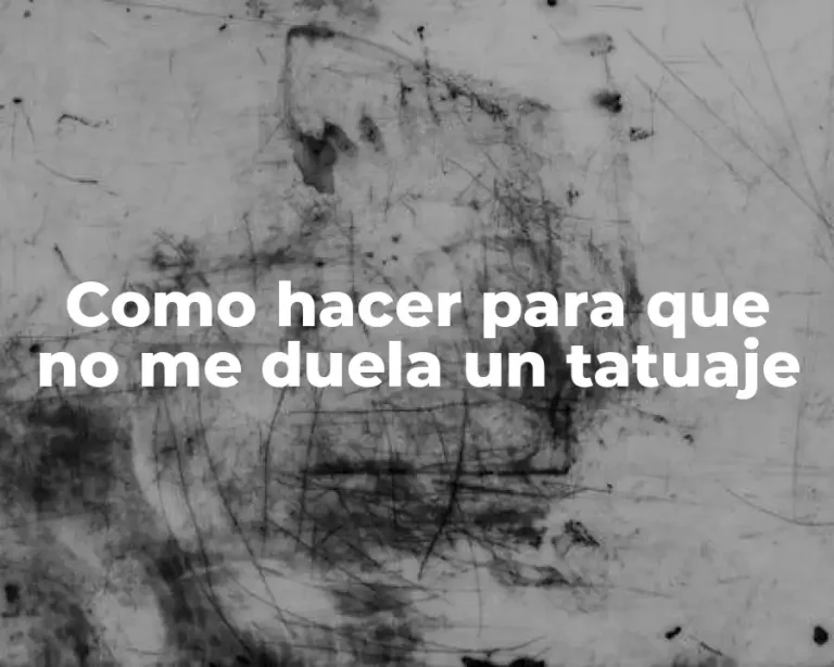 Como hacer para que no me duela un tatuaje