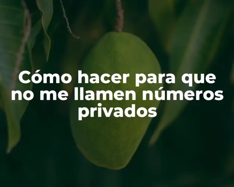 Cómo hacer para que no me llamen números privados