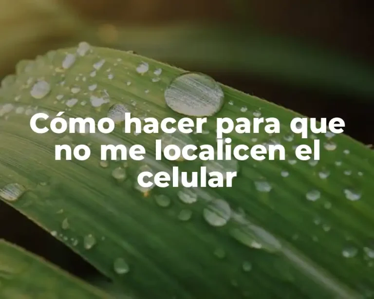 Cómo hacer para que no me localicen el celular