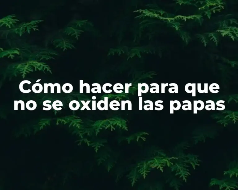 Cómo hacer para que no se oxiden las papas