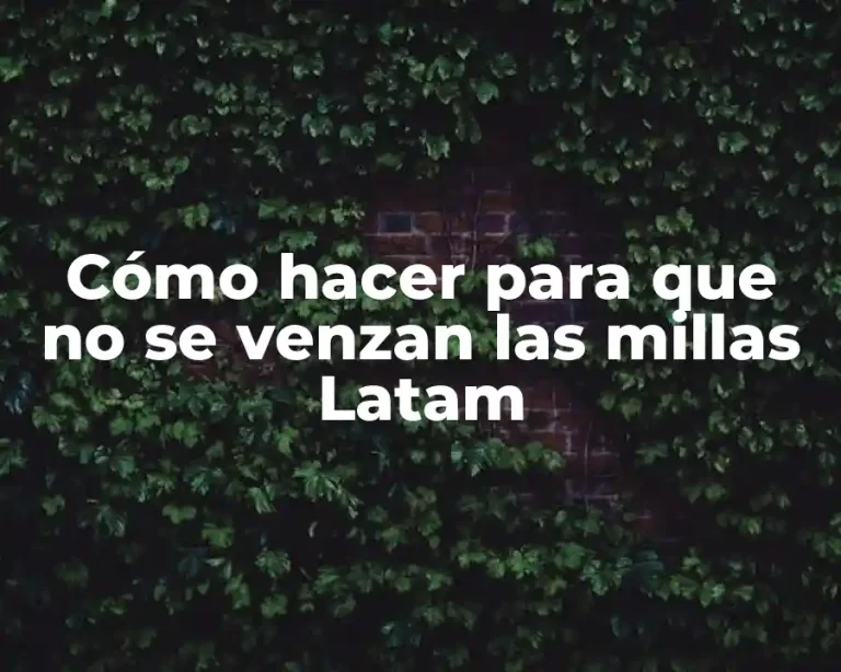 Cómo hacer para que no se venzan las millas Latam