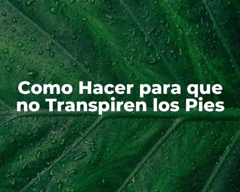 Como Hacer para que no Transpiren los Pies