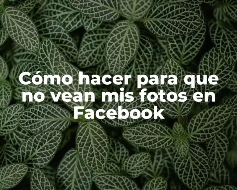 Cómo hacer para que no vean mis fotos en Facebook