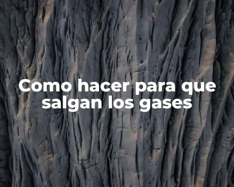Como hacer para que salgan los gases