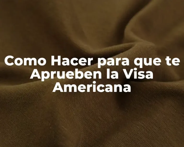 Como Hacer para que te Aprueben la Visa Americana