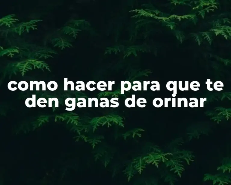 como hacer para que te den ganas de orinar