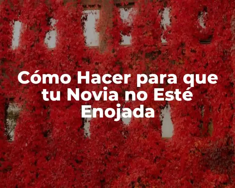 Cómo Hacer para que tu Novia no Esté Enojada