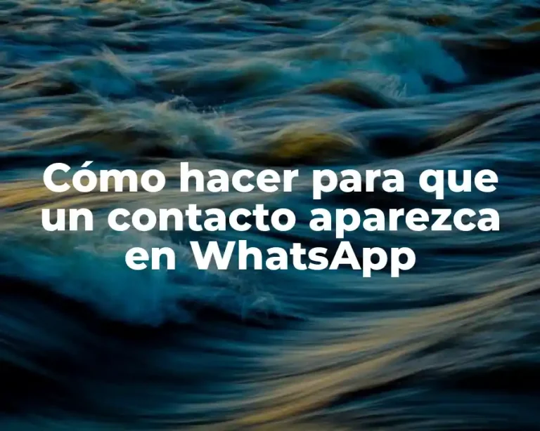 Cómo hacer para que un contacto aparezca en WhatsApp