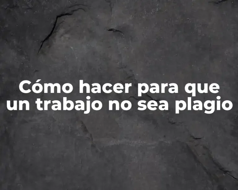 Cómo hacer para que un trabajo no sea plagio