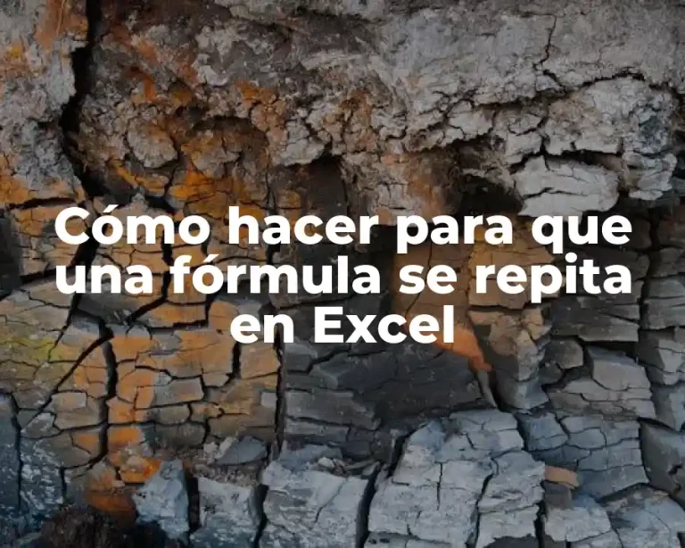 Cómo hacer para que una fórmula se repita en Excel