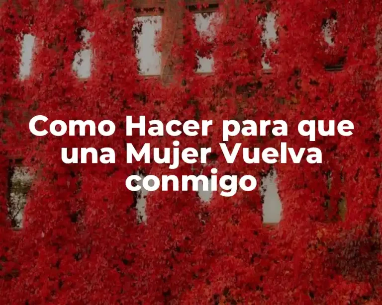 Como Hacer para que una Mujer Vuelva conmigo
