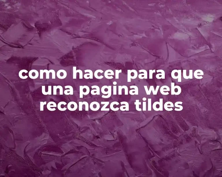 como hacer para que una pagina web reconozca tildes