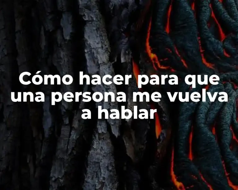 Cómo hacer para que una persona me vuelva a hablar