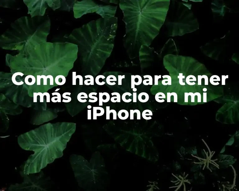 Como hacer para tener más espacio en mi iPhone