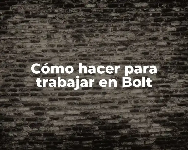 Cómo hacer para trabajar en Bolt