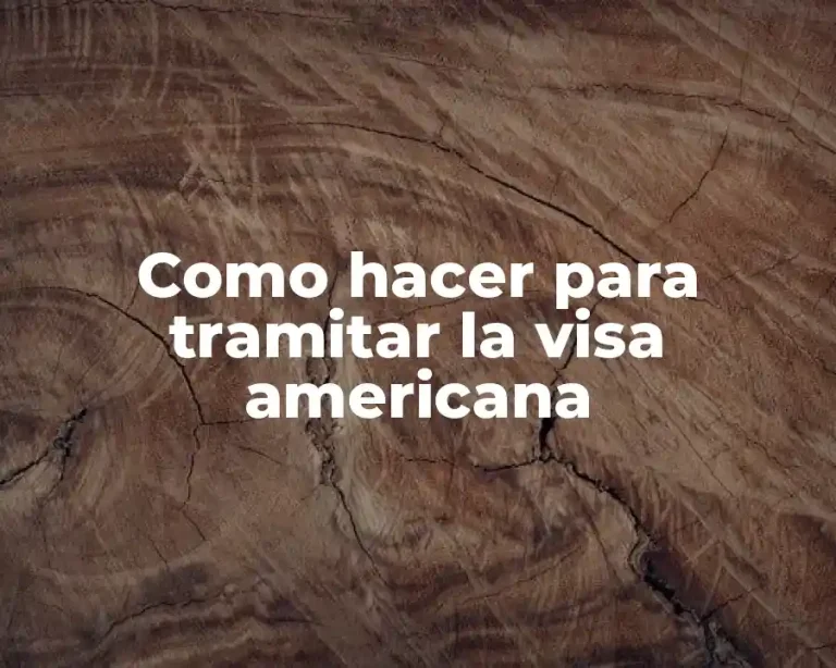 Como hacer para tramitar la visa americana