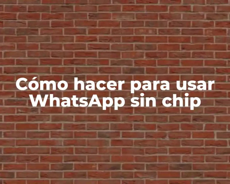 Cómo hacer para usar WhatsApp sin chip