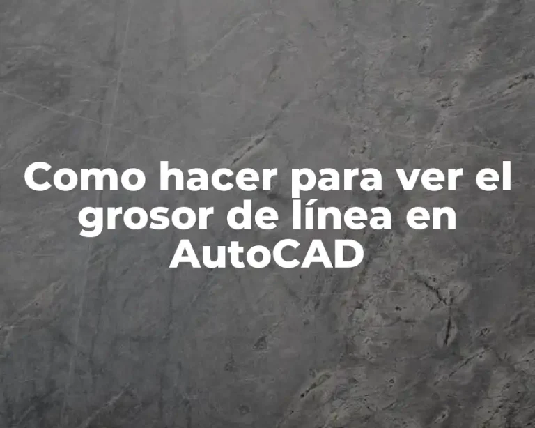 Como hacer para ver el grosor de línea en AutoCAD
