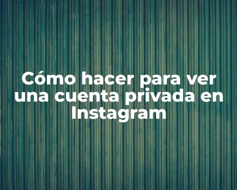 Cómo hacer para ver una cuenta privada en Instagram