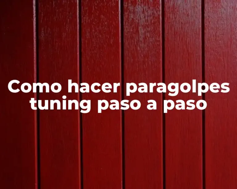 Como hacer paragolpes tuning paso a paso