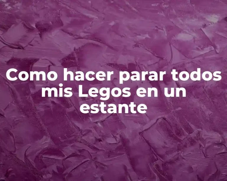 Como hacer parar todos mis Legos en un estante