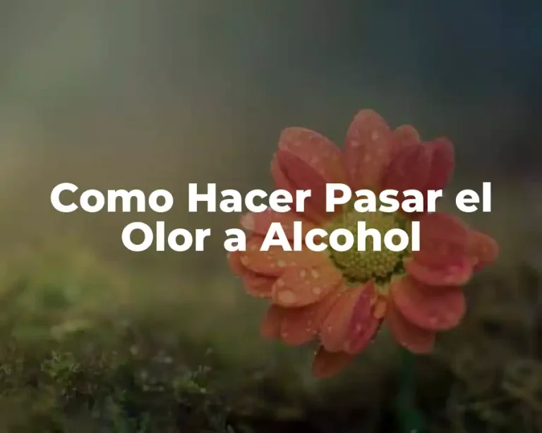 Como Hacer Pasar el Olor a Alcohol