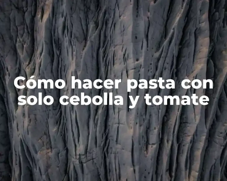 Cómo hacer pasta con solo cebolla y tomate