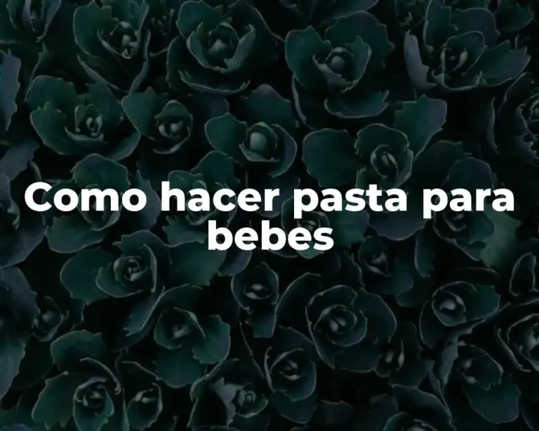 Como hacer pasta para bebes