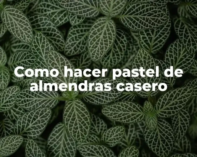 Como hacer pastel de almendras casero