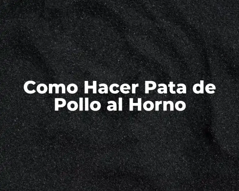 Como Hacer Pata de Pollo al Horno