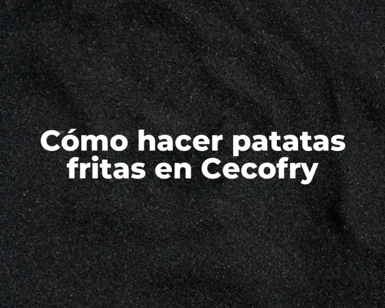 Cómo hacer patatas fritas en Cecofry