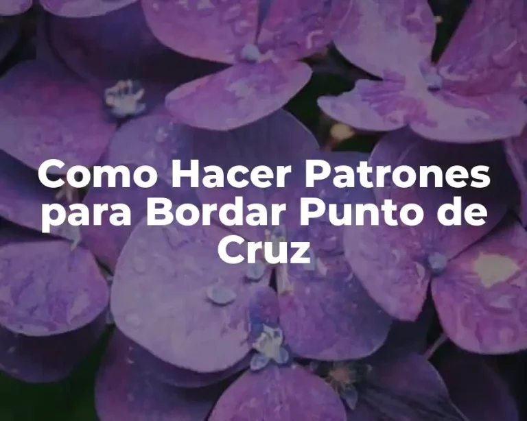 Como Hacer Patrones para Bordar Punto de Cruz