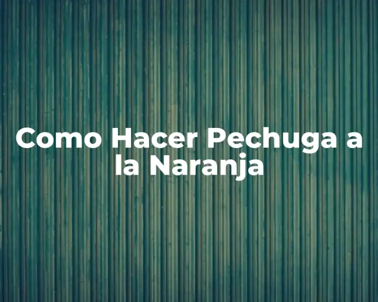 Como Hacer Pechuga a la Naranja
