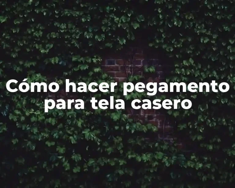 Cómo hacer pegamento para tela casero