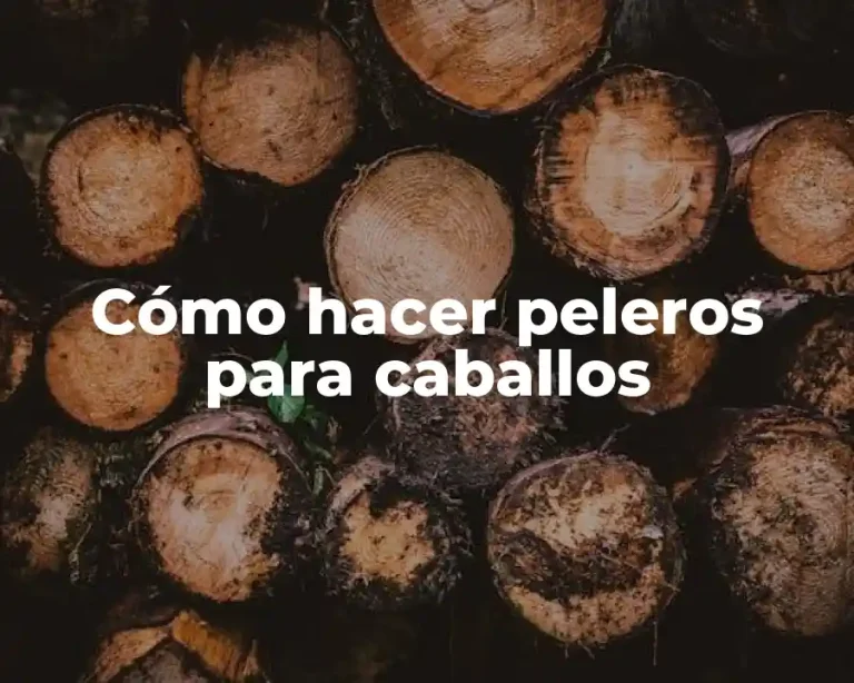 Cómo hacer peleros para caballos