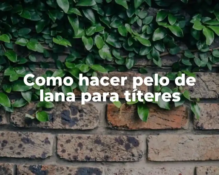 Como hacer pelo de lana para títeres