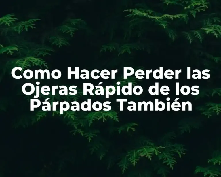 Como Hacer Perder las Ojeras Rápido de los Párpados También