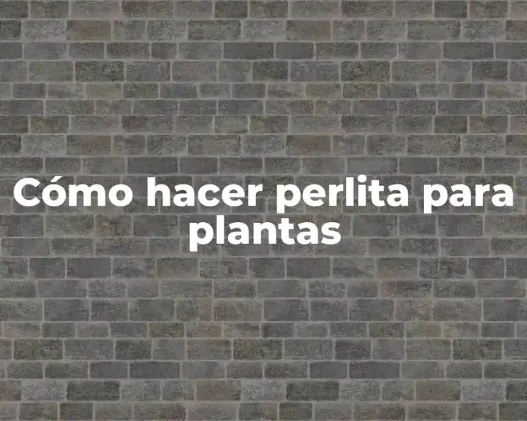 Cómo hacer perlita para plantas