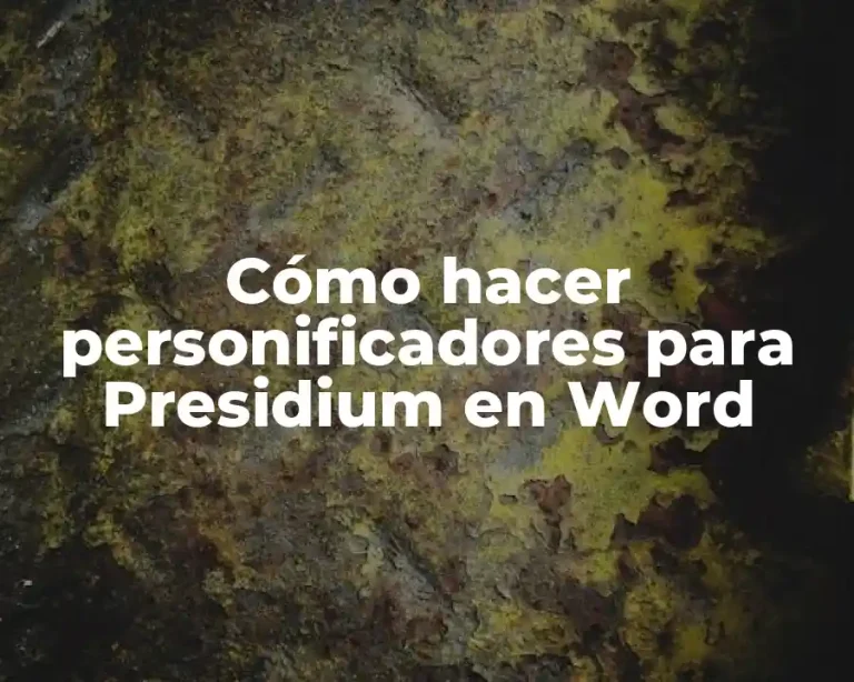 Cómo hacer personificadores para Presidium en Word