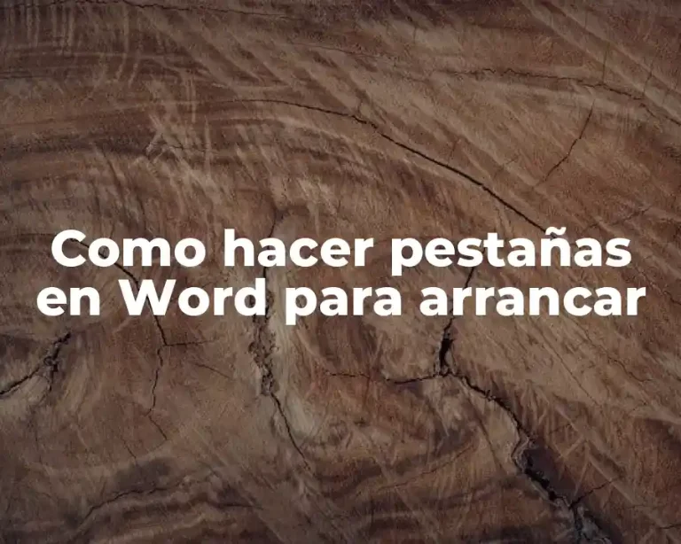 Como hacer pestañas en Word para arrancar