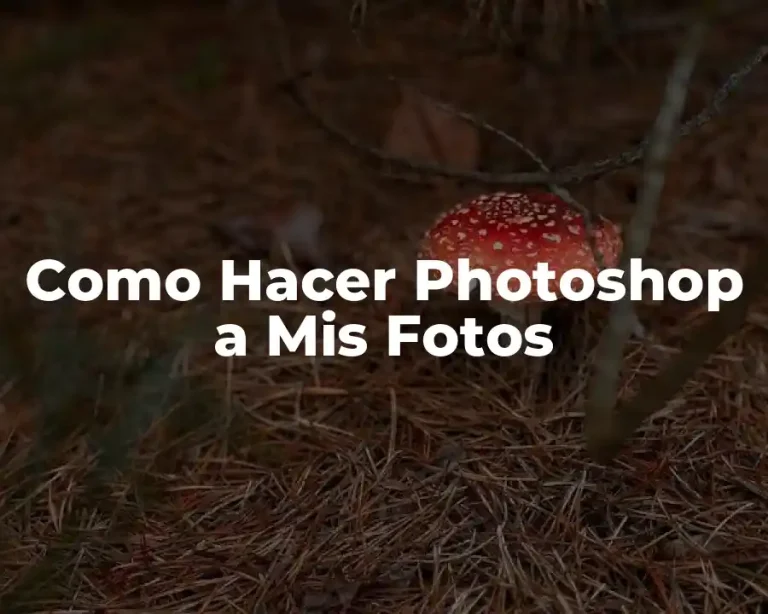 Como Hacer Photoshop a Mis Fotos